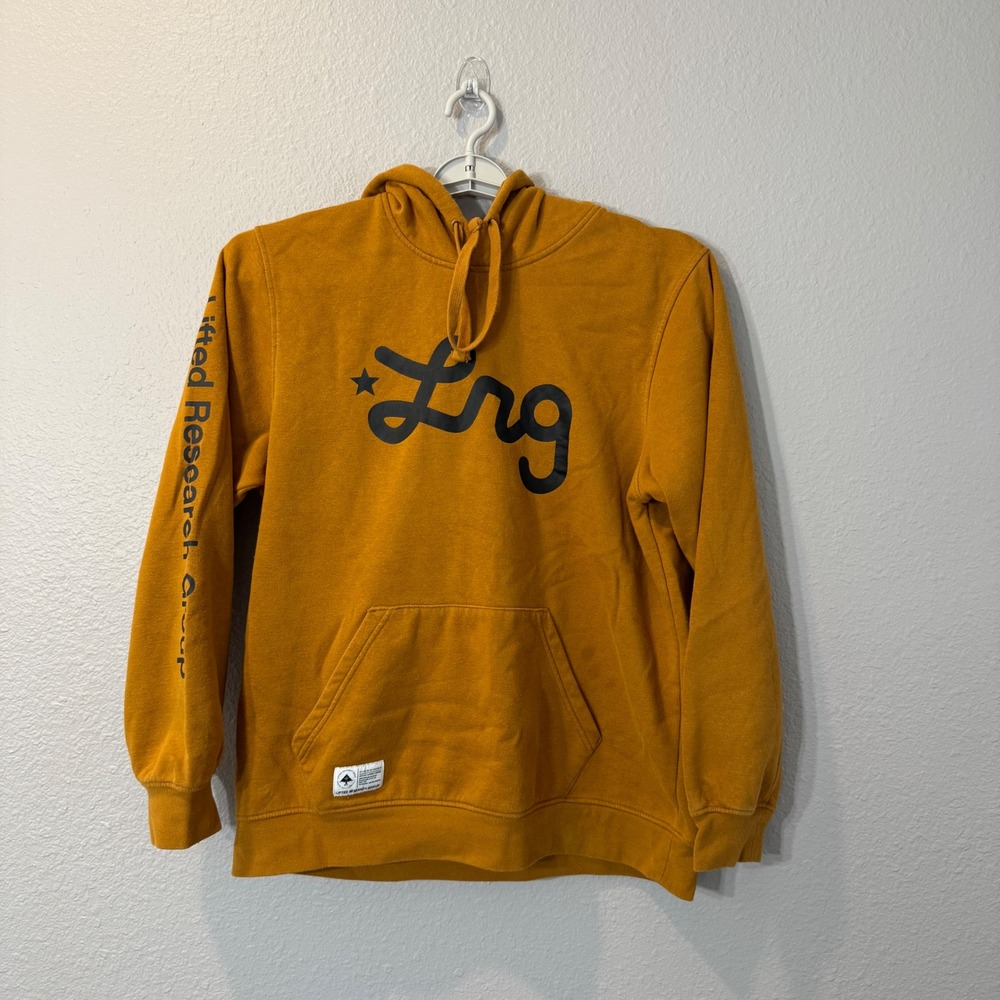 LRG Lifted Research Group Men's Size Large Brown Graphic Pullover Hoodie